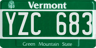 VT license plate YZC683