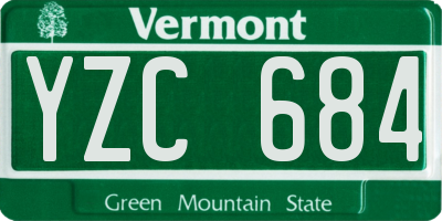 VT license plate YZC684