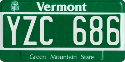 VT license plate YZC686