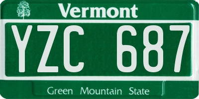 VT license plate YZC687
