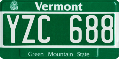 VT license plate YZC688