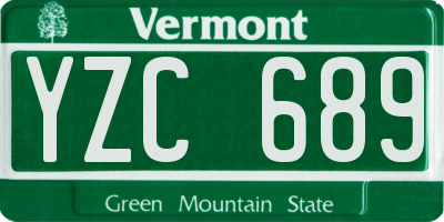 VT license plate YZC689