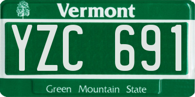 VT license plate YZC691