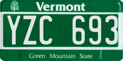 VT license plate YZC693