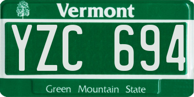 VT license plate YZC694