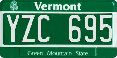 VT license plate YZC695