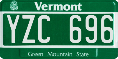 VT license plate YZC696
