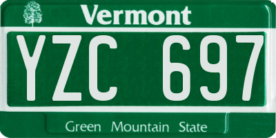 VT license plate YZC697