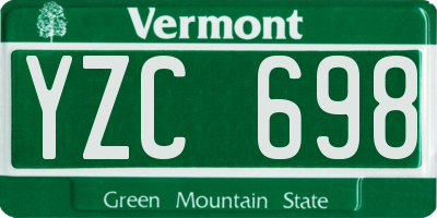 VT license plate YZC698