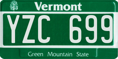 VT license plate YZC699