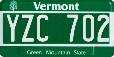 VT license plate YZC702