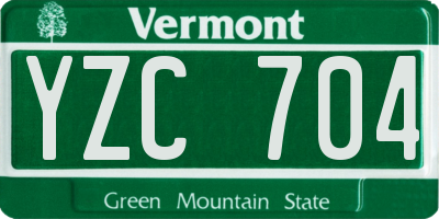 VT license plate YZC704