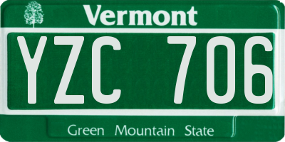 VT license plate YZC706
