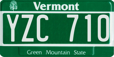 VT license plate YZC710