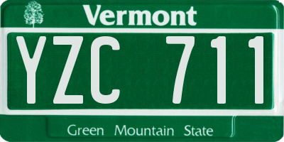 VT license plate YZC711