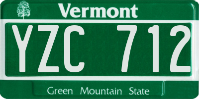 VT license plate YZC712