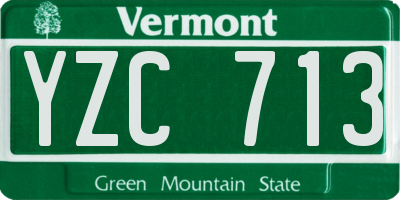 VT license plate YZC713