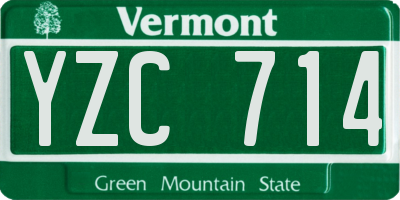 VT license plate YZC714