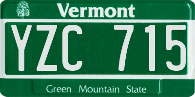 VT license plate YZC715