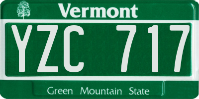 VT license plate YZC717