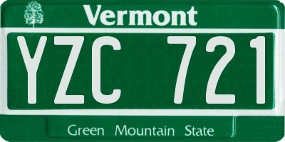 VT license plate YZC721