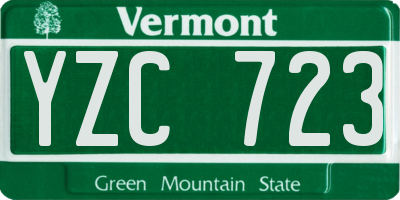 VT license plate YZC723
