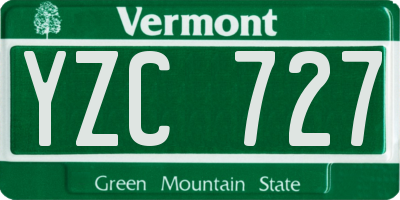 VT license plate YZC727