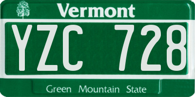 VT license plate YZC728