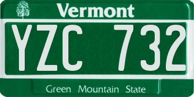 VT license plate YZC732