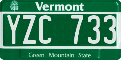 VT license plate YZC733