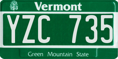 VT license plate YZC735