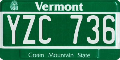 VT license plate YZC736
