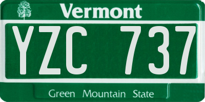 VT license plate YZC737