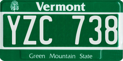 VT license plate YZC738