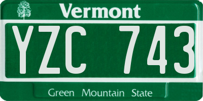 VT license plate YZC743
