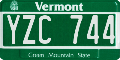 VT license plate YZC744