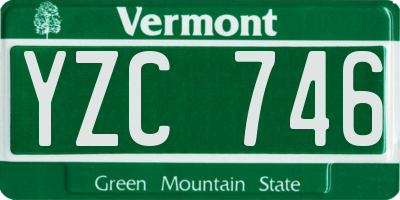 VT license plate YZC746