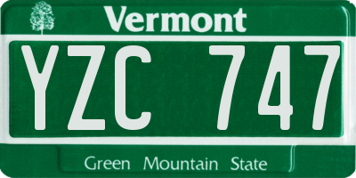 VT license plate YZC747