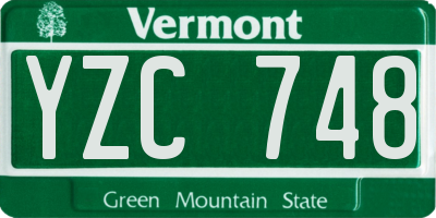 VT license plate YZC748