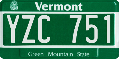 VT license plate YZC751