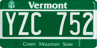 VT license plate YZC752