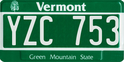 VT license plate YZC753