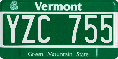 VT license plate YZC755