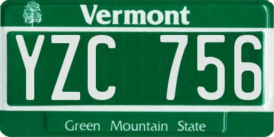 VT license plate YZC756