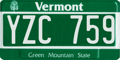 VT license plate YZC759