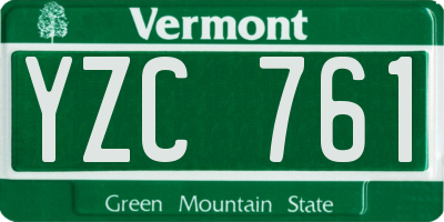 VT license plate YZC761