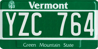 VT license plate YZC764