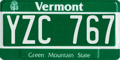 VT license plate YZC767