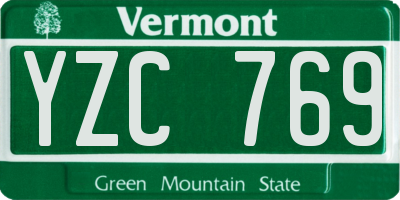VT license plate YZC769