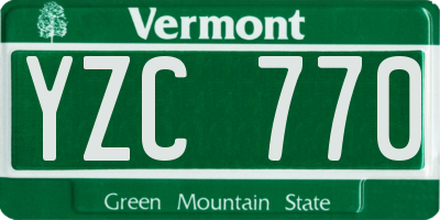 VT license plate YZC770